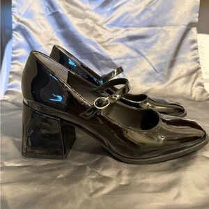 Rachel Zoe Black Patent Leather Mary Jane Heels